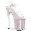 Pleaser - FLAMINGO808G Sandale à bride à la cheville, Pole dance chaussures - Chaussures de pole dance - Transparent/Rose Product image